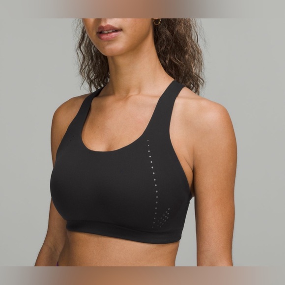 Lululemon AirSupport High Support Sports Bra in Black/Asphalt Grey 32 D NWT